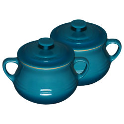 Le Creuset Stoneware Soup Bowls, Set of 2 Teal